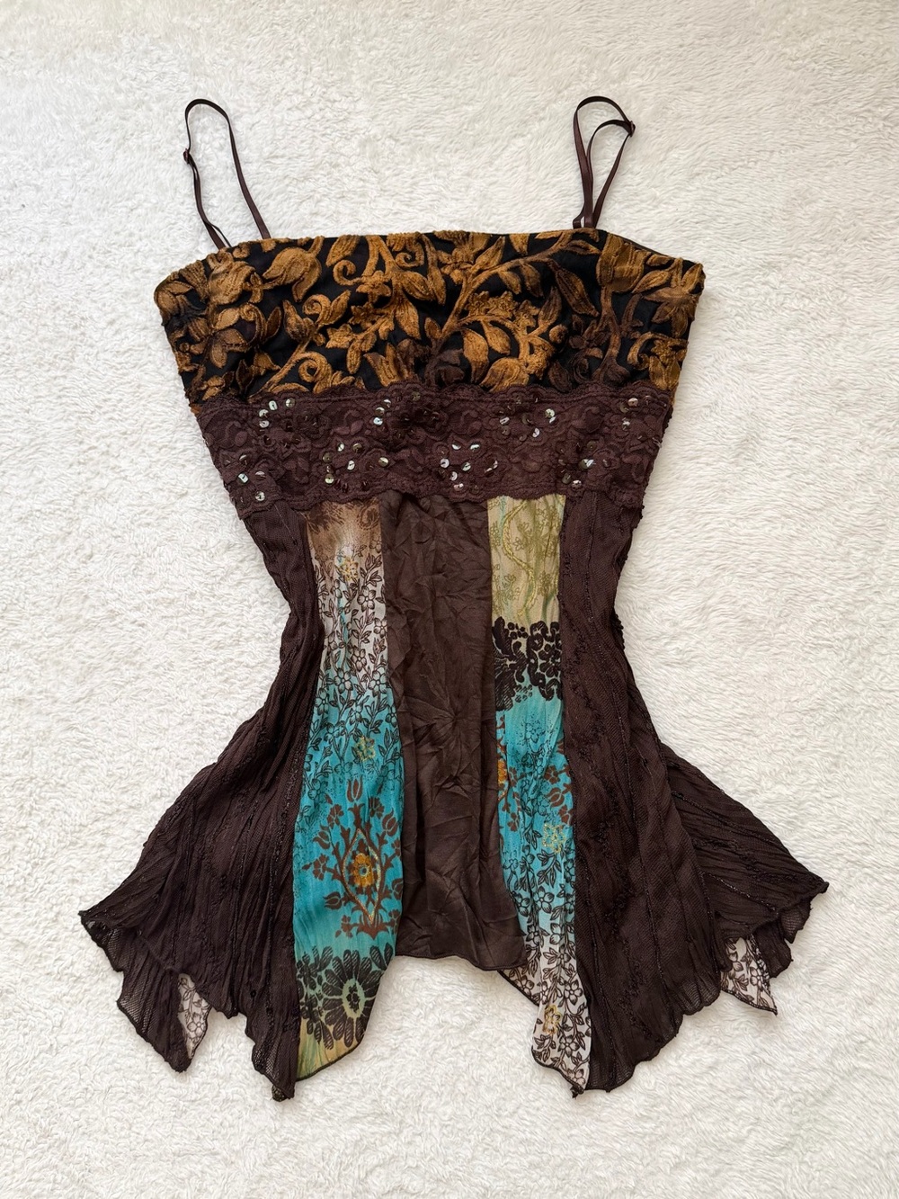 Vintage B.Moss fairy beaded babydoll top